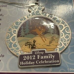 Disney Cast Member 2012 Family Holiday Celebration Bambi Ornament NEW